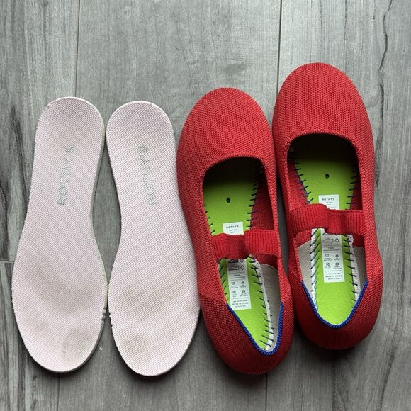 Rothy’s Girls Mary Jane Shoes Red Size 3 Kids Eco-Friendly Washable Flats - Picture 8 of 8